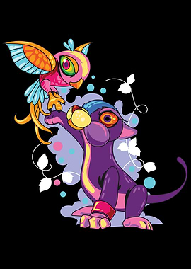 Cat and Parrot Having Fun