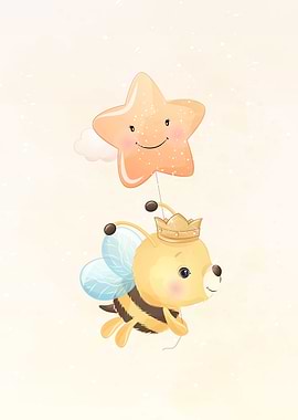 Cute Bee With Star