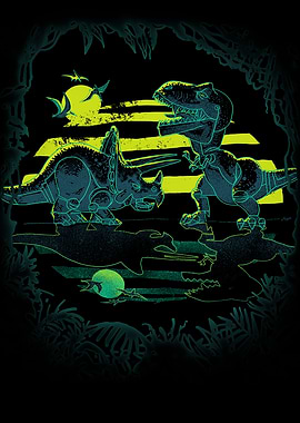 Dinosaur Battle at Dawn