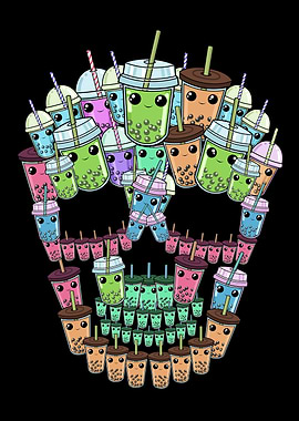Bubble Tea Gift Men Skull