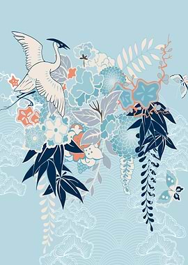 Japanese kimono motif