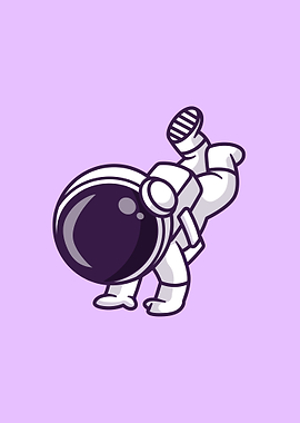 Cute astronaut hand stand