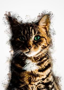 Closeup portrait cat