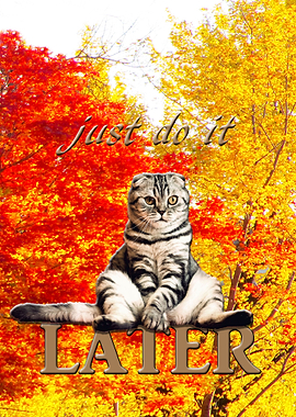 Just Do It Later Funny Cat