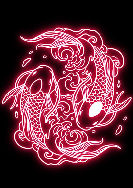 Koi fish neon art