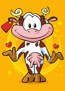 Cute and Funny Cow Cartoon