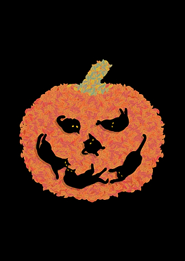 Halloween Pumpkin Cat