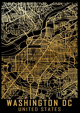 Washington DC USA City Map