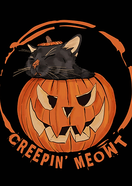 Halloween Pumpkin Cat