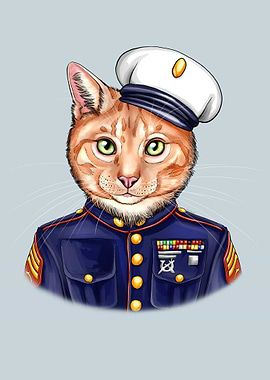 The Marine Cat Portrait