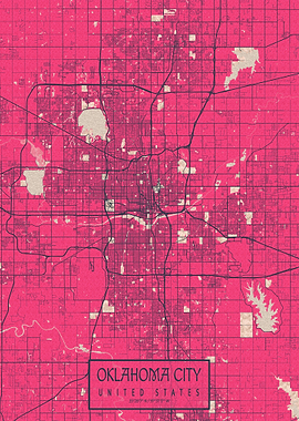 Oklahoma City Map Blossom