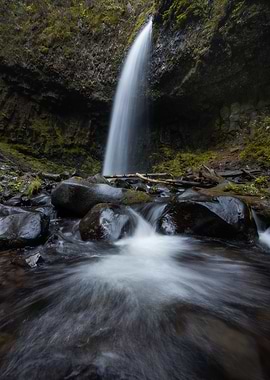 Majestic waterfall nature