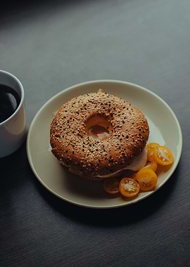 cake and yellow tomato