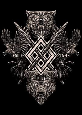 Wolf Raven Odin Viking