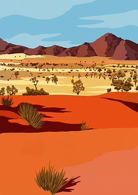 Mountains in Desert Nature