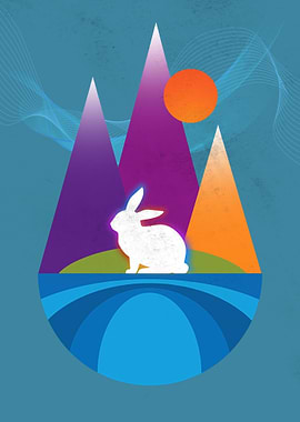 Bunny Rabit By Mountain