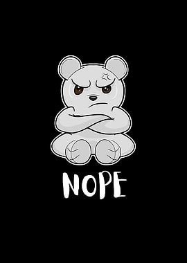 Nope Funny Lazy Polar Bear