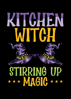 Kitchen witch stirring up