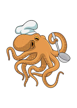Octopus Cook Chef hat
