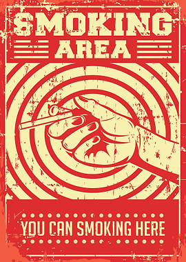 Smoking Area Retro Poster