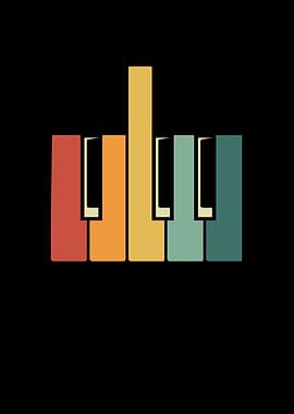 Piano keys colorful