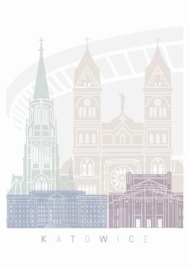 KATOWICE SKYLINE POSTER