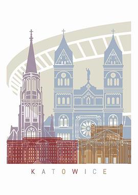 Katowice skyline poster
