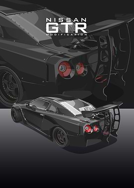 nissan gtr black