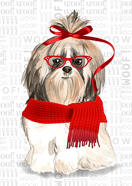 Christmas Shih Tzu Dog