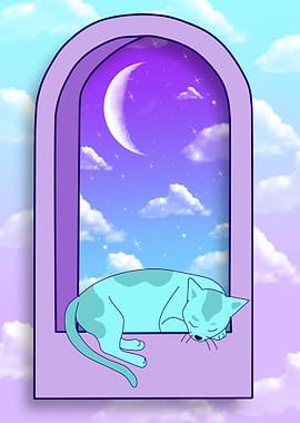 sleeping cat in the sky