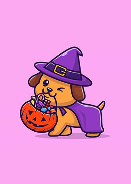 Dog bring pumpkin