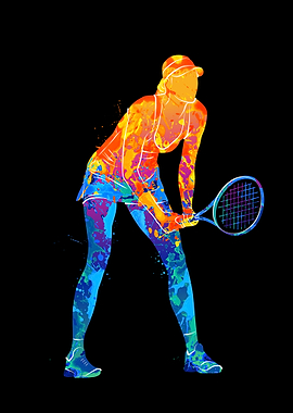 Abstract tennis player