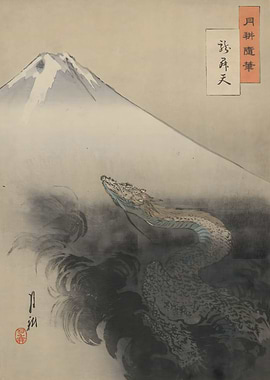Ukiyo e Asian Dragons