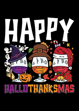 Hallothanksmas Wine Gasses