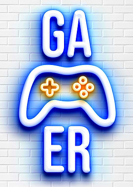 Gamer neon poster