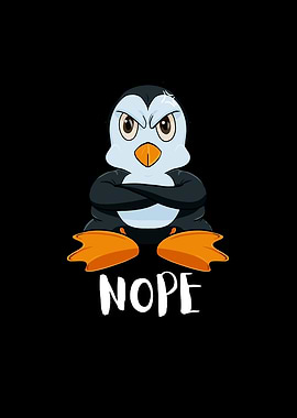 Nope Funny Lazy Penguin
