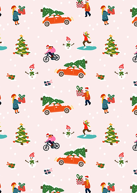 Christmas winter city life