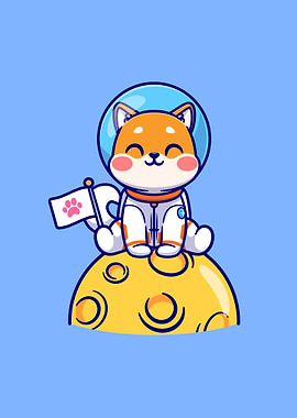 shiba inu dog astronaut