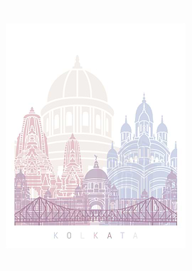 Kolkata skyline poster