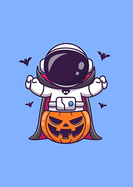 Cute astronaut dracula