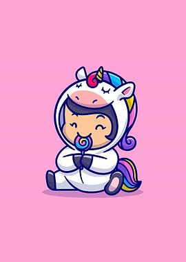 Girl wearing unicorn