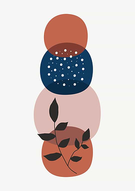 Elegant boho shapes leaf