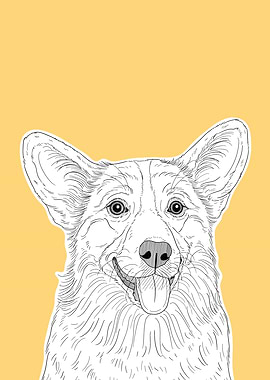 Cute Corgi Dog Portrait