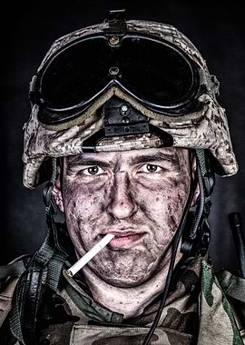 Marine in helmet