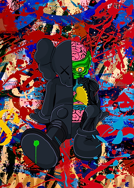 Abstract paint kaws
