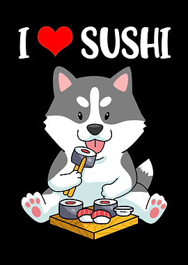 Siberian Husky Dog Sushi