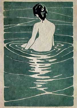 Ukiyo e Female in Water