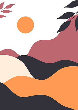 Mid century mountain leaf