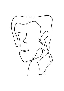 Men face continuous line