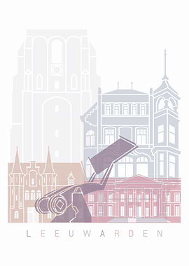 Leeuwarden skyline poster